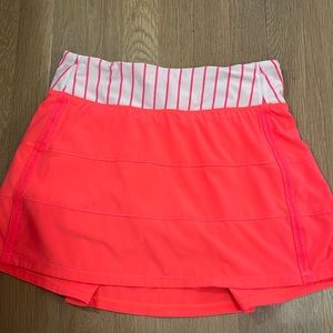 Lululemon Pace Rival Mid-Rise Skirt Neon Coral Pink Women’s Size 4 Tall